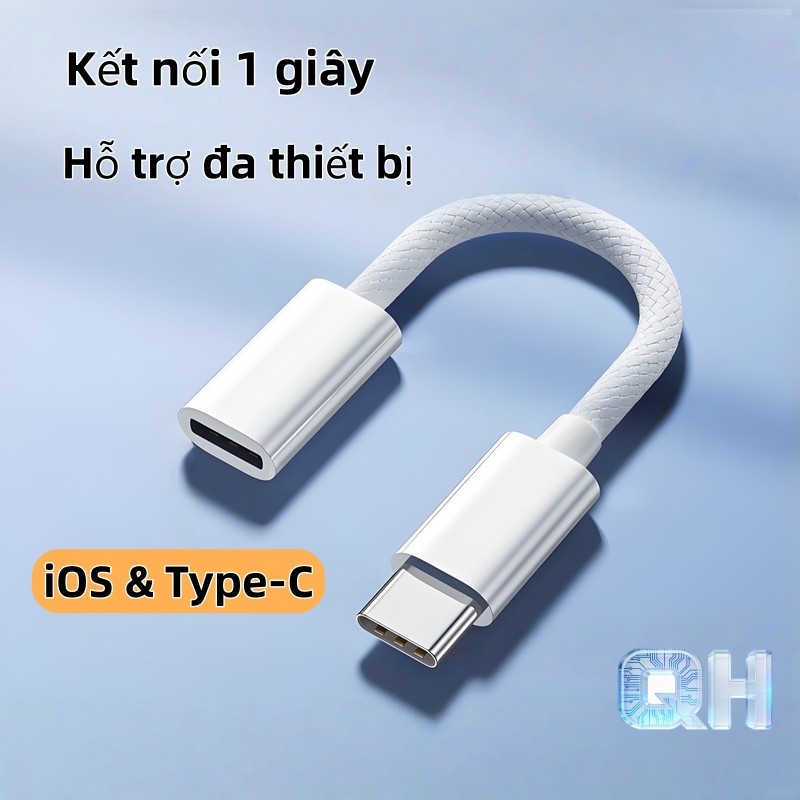 Bộ Chuyển Đổi Tai Nghe iOS/Type-C – Hỗ Trợ iPhone, Samsung, OPPO, Xiaomi, Huawei, Tablet
