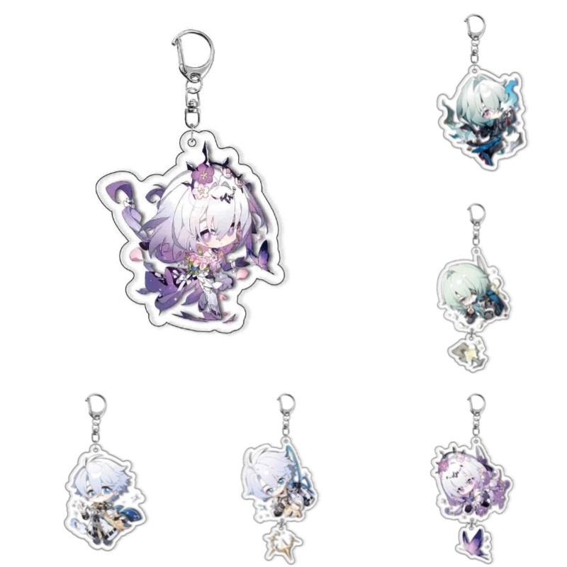 Game Honkai Star Rail Keychain for Anaxagoras Castorice Phainon Accessories Bag Cartoon Pendant