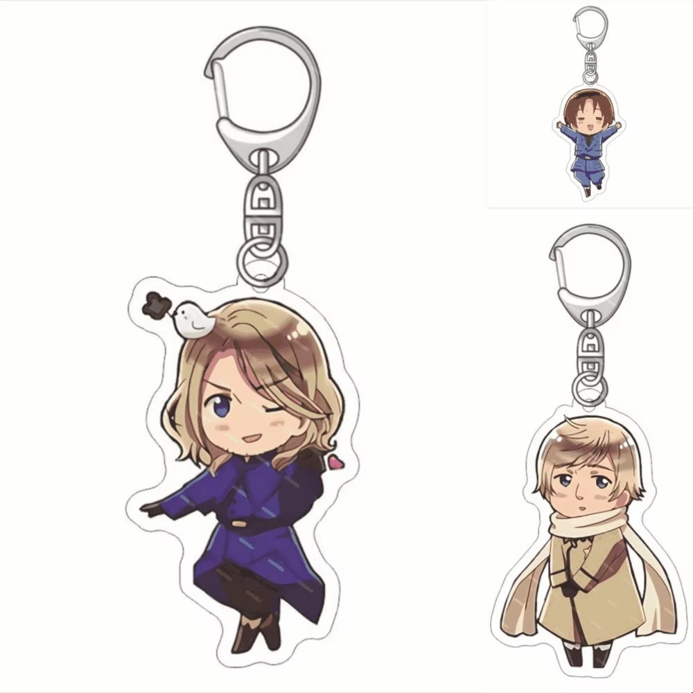 GAME Hetalia Axis Powers Acrylic Keychain Kirkland APH Anime Keyrings Italy France  Figure Model Pla