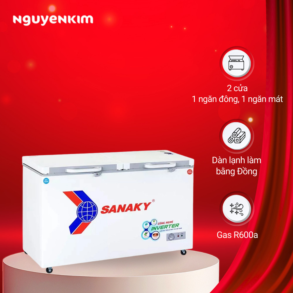 Tủ đông Sanaky Inverter 365 lít VH-5699W4K