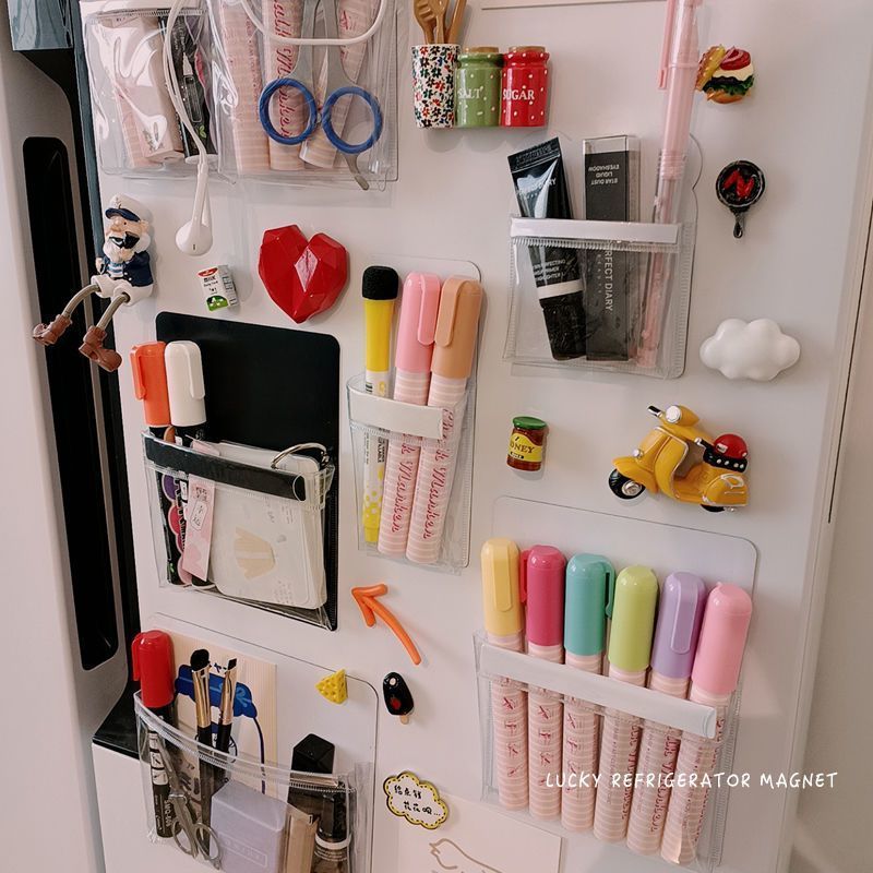 Hot Sale#[1210People Collection]Creative Simple Transparent Magnetic Storage Bag Fridge Magnet Perso