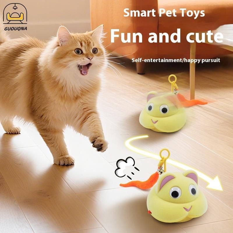 GUOUQNA Sáng Tạo Dễ Thương Phát Sáng Chuột USB Điện Đồ Chơi Mèo Điện Tương Tác Di Chuyển Đồ Chơi Thú