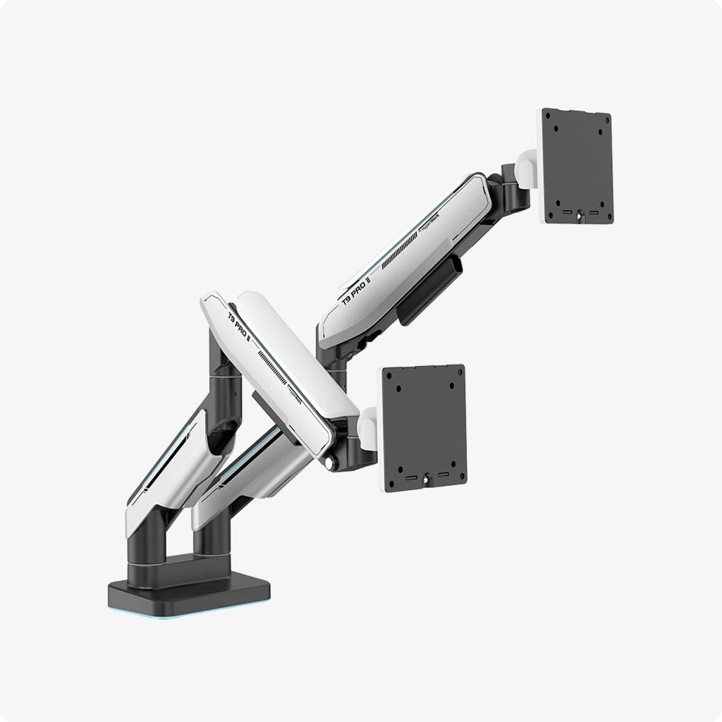 Giá đỡ màn hình HumanMotion T9 Pro II Dual Xám/ Trắng - BH Chính Hãng 24 Tháng