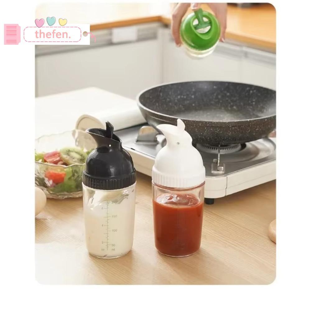 THEFEN Salad Dressing Shaker, có vảy 200ml Salad Dressing Jar, Quà tặng Ngăn ngừa rò rỉ có nắp Đồ dù