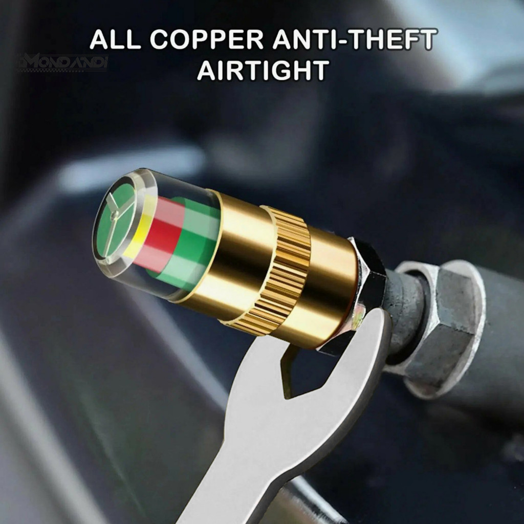 Nắp báo động áp suất trực quan Nắp áp suất lốp 36psi Van theo dõi áp suất lốp ô tô 36 Psi 2.4 Thanh 