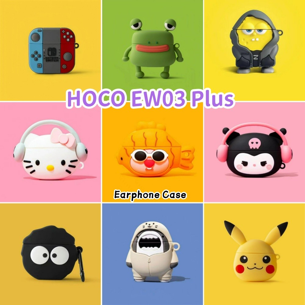 【Hot sale】Cho HOCO EW03 Plus ốp tai ng Case phim hoạt hình Ảnh thật Vỏ Bảo Vệ Hộp Sạc Tai Nghe NO.4