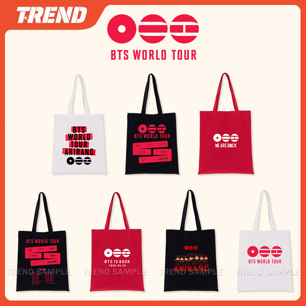 2026 BANGTAN WORLD TOUR ARIRANG COMBACK Merch Túi vải Tote Túi đeo vai đa năng thời trang Unisex cho bộ sưu tập quà tặng ARMY