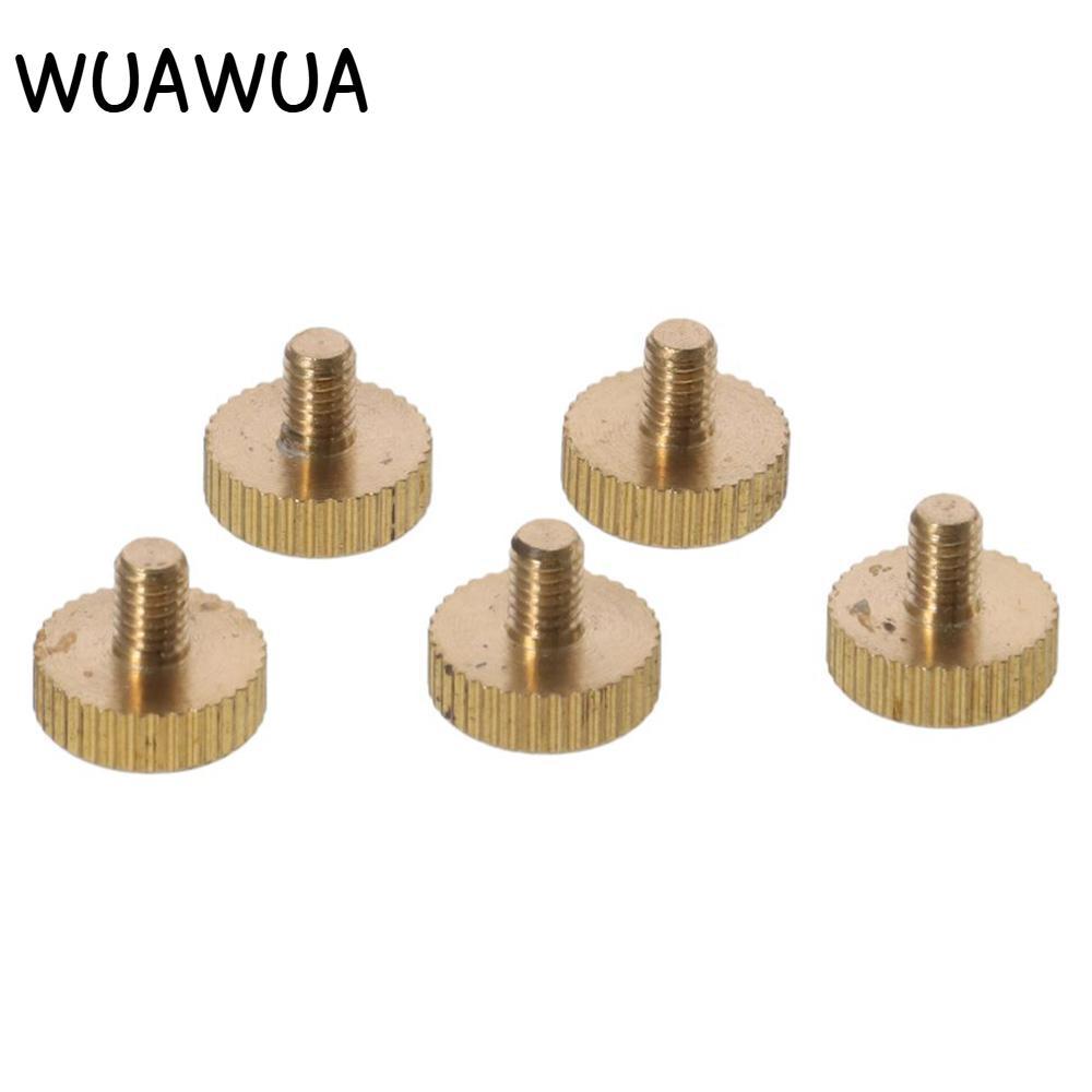 WUAWUA  5 Ốc vít ngón tay cái có dây, Đầu phẳng bằng đồng M4x 6-14mm, Bu lông bằng đồng thau phẳng