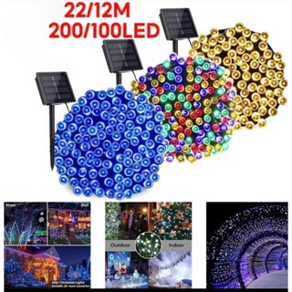 Dây Đèn Led Năng Lượng Mặt Trời 8 Chế Độ Có Nút Cảm Ứng Chống Nước Trang Trí Sân Vườn/Giáng Sinh/12m/22m