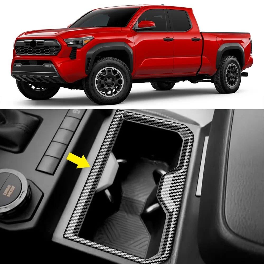 ABS Sợi Carbon Cốc Nước Giá Đỡ Khung Viền Miếng Dán Điều Khiển Trung Tâm Dành Cho Xe Toyota Tacoma 4
