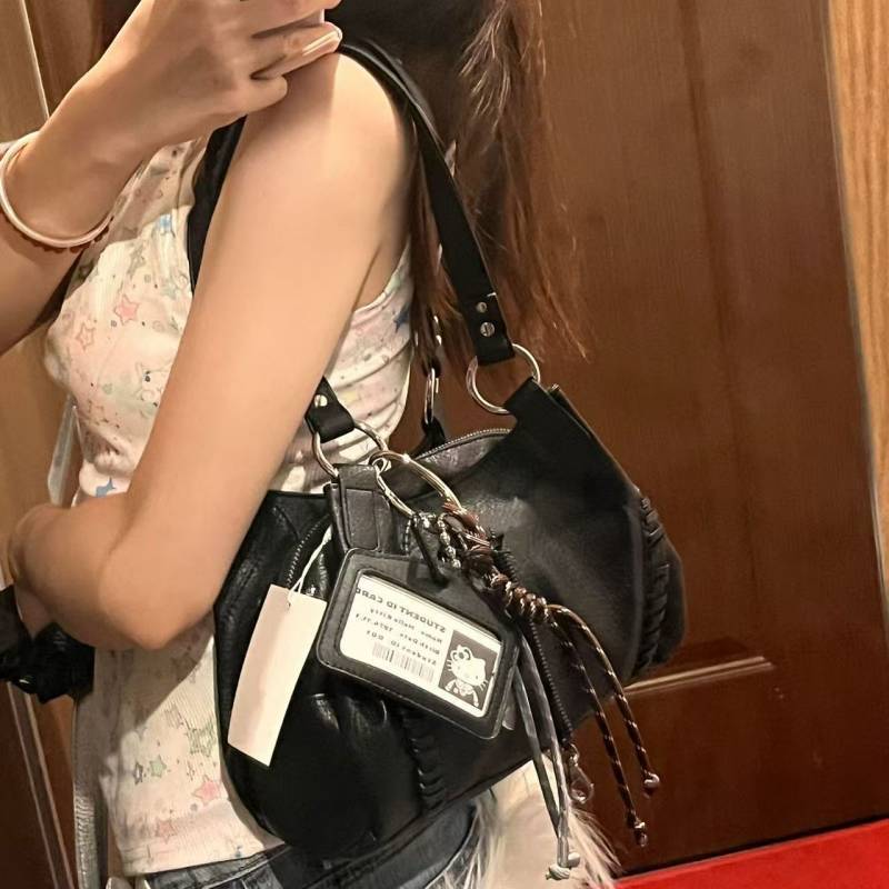 Niche Retro Spicy Girl Bowling Underarm Bag Shoulder Tote Bag without Pendant nnLV