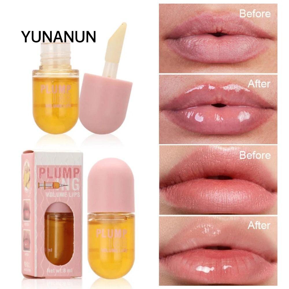 YUNAUN Lip Plumper Oil, Fade Lip Lines Instant Lip Sleep, Moisture Lip Oil Gloss Lip Serum Collagen