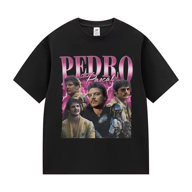2026 Nam Diễn Viên Mới Phim Đồ Họa Áo Thun Pedro Pascal Retro Chất Lượng Cao Thời Trang Dành Cho Nam