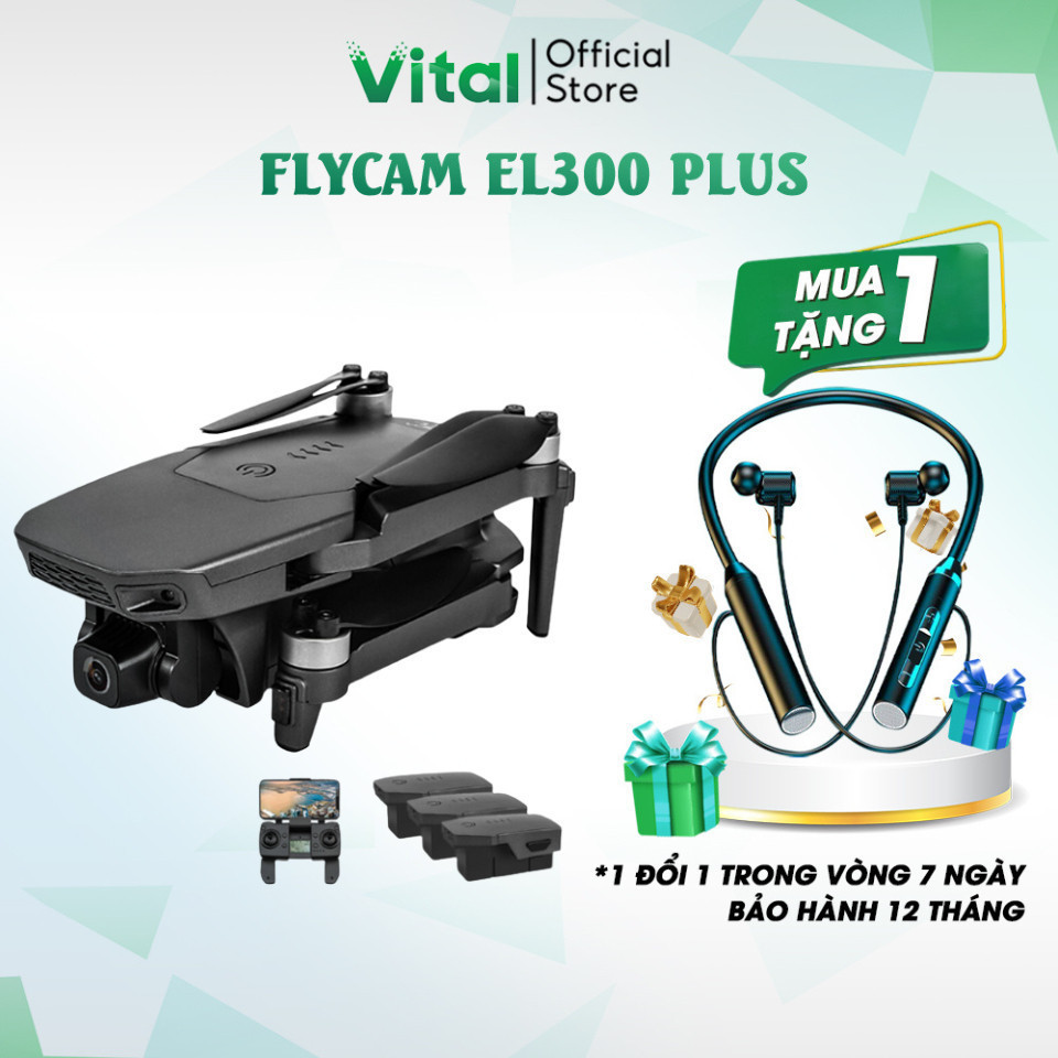 Flycam máy bay điểu khiển từ xa Flycam mini L300 PRO không chổi than dung lượng pin lớn camera kép 4