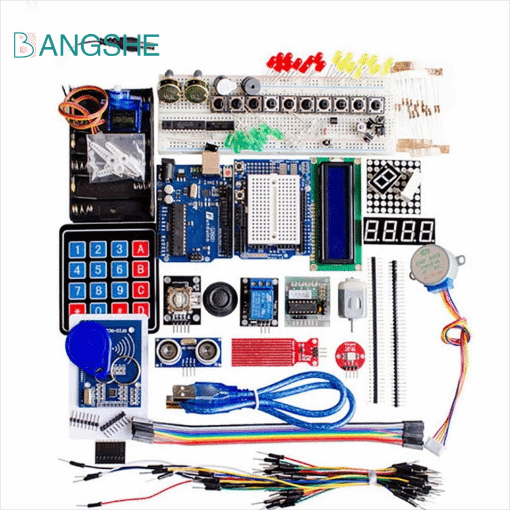 Dự án BANGSHE Uno R3, Bộ khởi động bảng đỏ RFID cho Arduino Uno R3, Arduino Uno R3 1602LCD Màn hình 