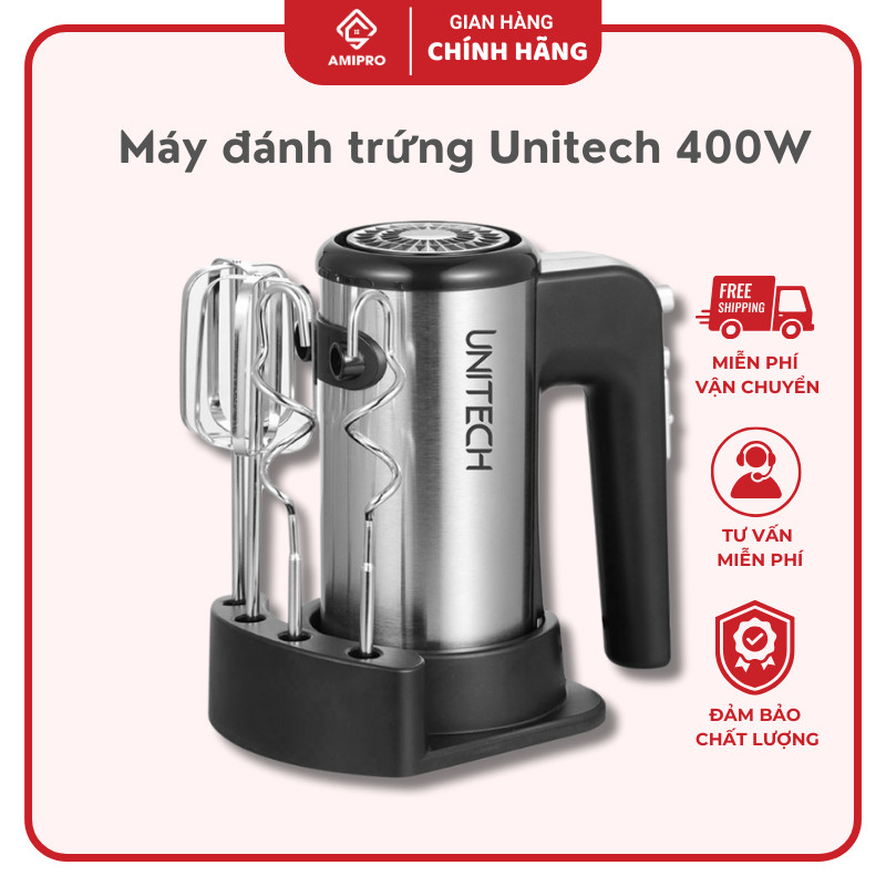 Máy Đánh Trứng, Bò Bột Đa Năng Cầm Tay Unitech 400W - sử dụng tiện lợi, vệ sinh, an toàn