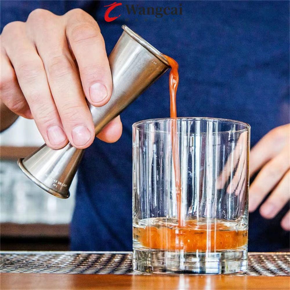 Wangcai WANGMCAI Double Cocktail Jigger, Dual-side 1oz / 2oz Drink Spirit Measure Jigger, Pourer wit