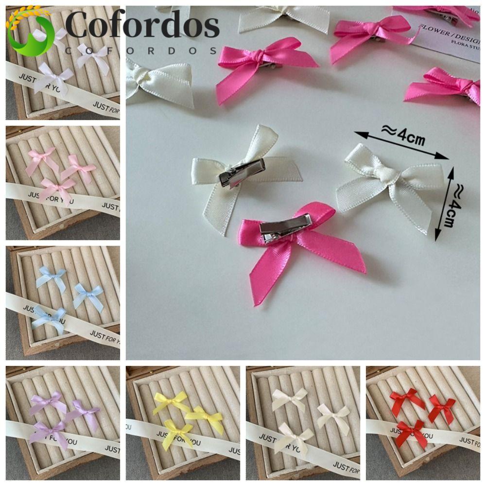 COFORDOS 10 Chiếc Kẹp Tóc Búp Bê Cotton, Kẹp Tóc Giả Búp Bê Mini Nơ, Phụ Kiện Kẹp Tóc Búp Bê DIY 4cm