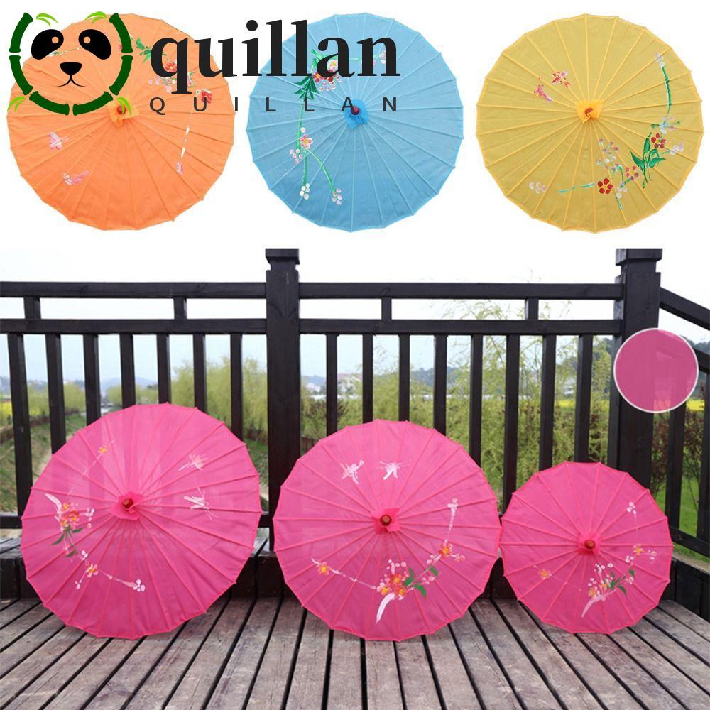 Ô dù nghệ thuật Trung Quốc QUILLAN, Ô giấy dầu truyền thống lụa Trung Quốc, Khung tre nhẹ 56 / 82cm 