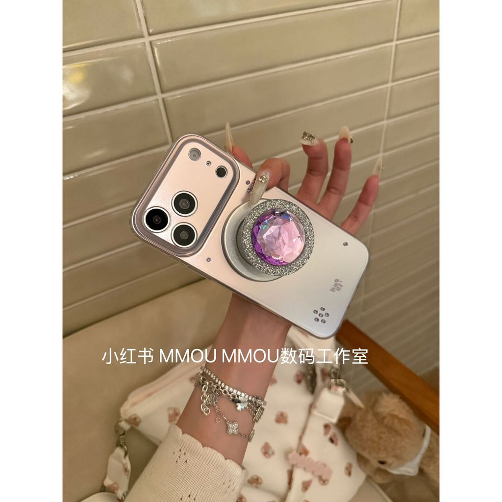 Phiên bản Hàn Quốc ins Style Light Gem Kim Cương Long Lanh Giá đỡ từ tính Thích hợp cho Vỏ điện thoạ