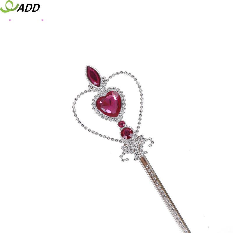 THÊM 1 Bộ Crystal Girls Tiara Crown Princess Crown + Magic Wand Girls Hair Accessories AB