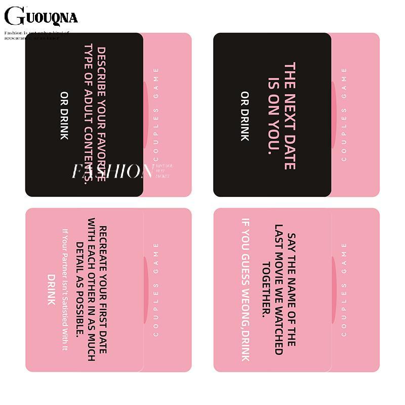 GUOUQNA Những người yêu say rượu - Trò chơi cặp đôi Trò chơi bài cho đêm hẹn hò, 50 thẻ trò chơi, Va
