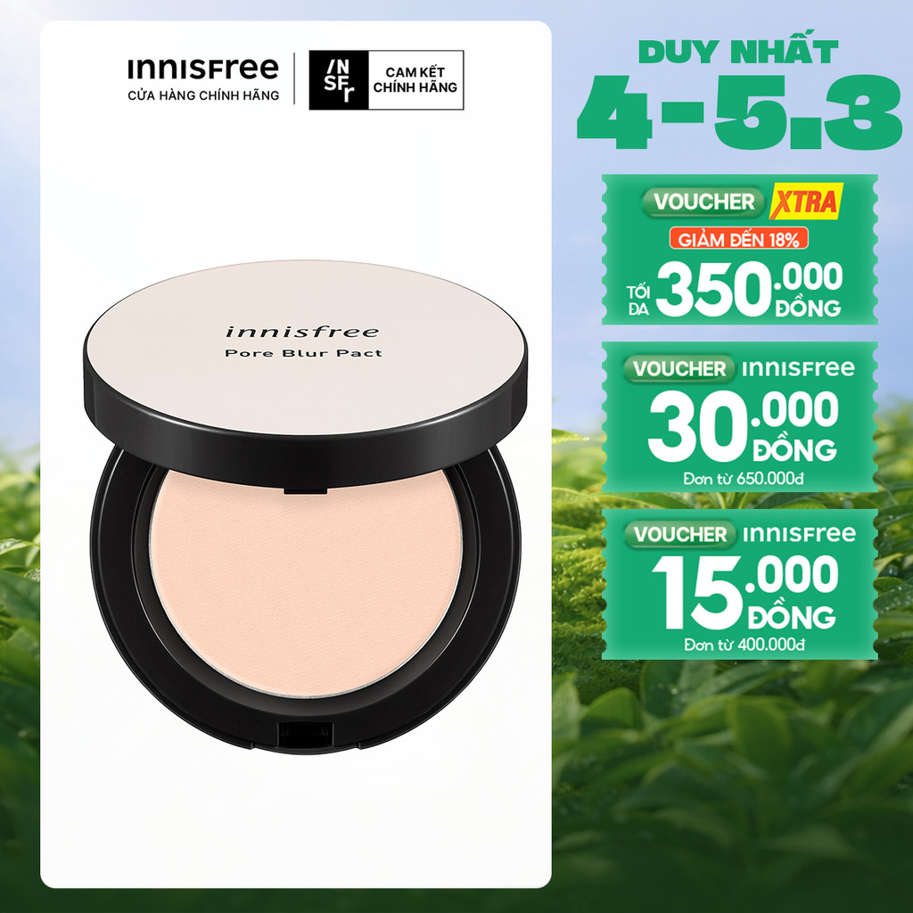 Phấn phủ che phủ lỗ chân lông dạng nén innisfree Pore Blur Pact 12.5g