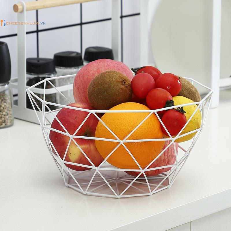 Cs Sắt Giỏ Trái Cây Đơn Giản Chậu Trái Cây Đa Kích Thước Sắt Ốc Bánh Mì Rau Bảo Quản Bát Bếp Trứng M