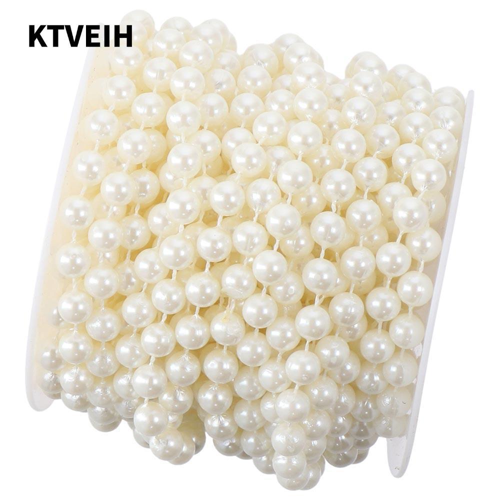 KTVEIH Hạt Giả, Cuộn Dây Ngà Ngà Ngà, Đồ Thủ Công DIY 8mm 33 Feet Vòng Hoa Đảng