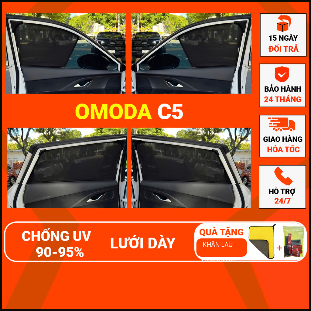 Rèm che nắng nam châm loại 1 xe OMODA C5, dày dặn chống tia UV, bảo hành 24 tháng TL Auto