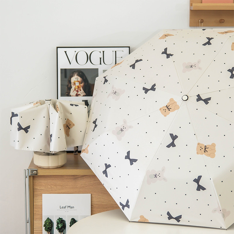 ô che mưa gấp gọn Ô dù chống nắng bowknot cho nữ, ô dù chống nắng đa năng, ô dù chống tia cực tím, ô