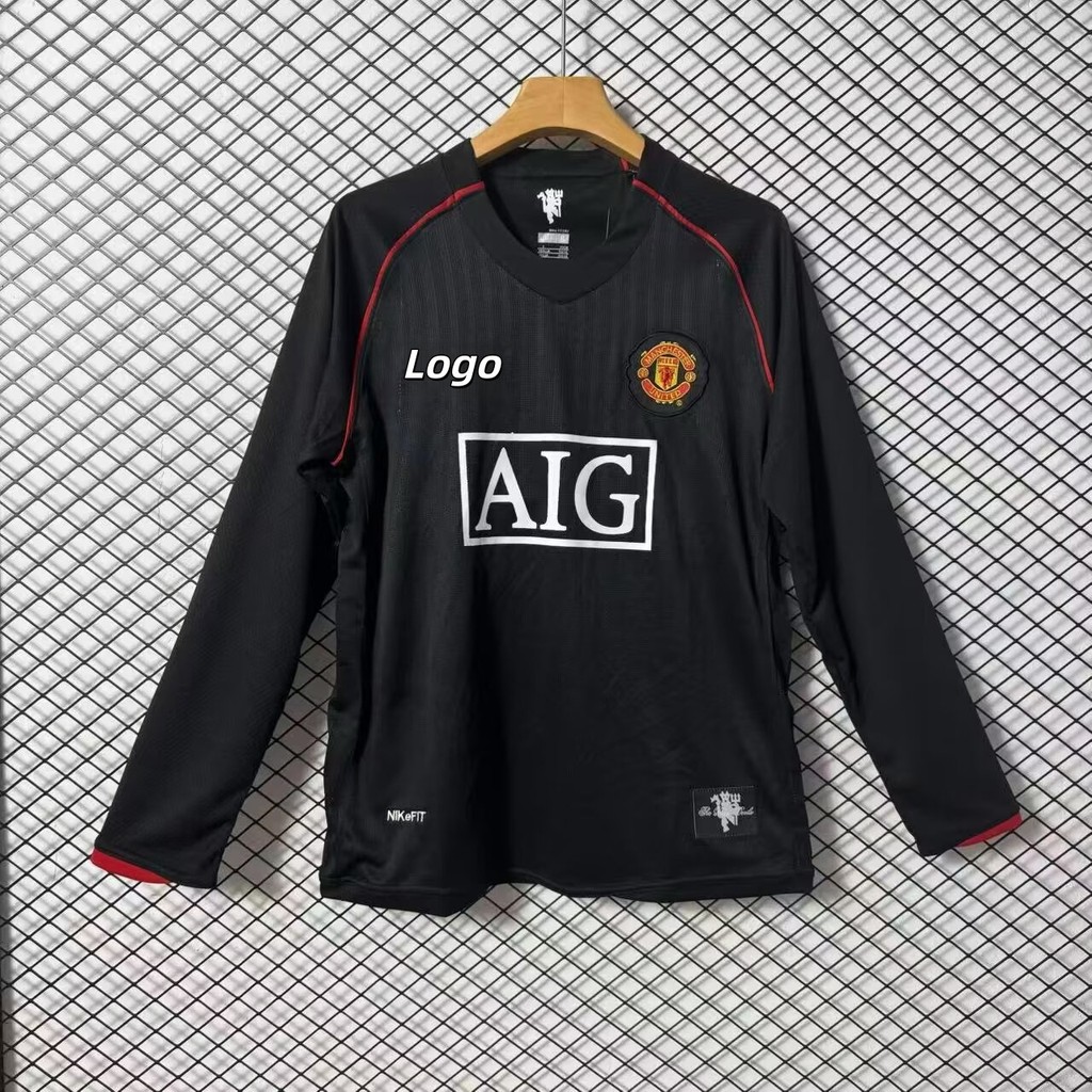 Phiên bản cổ điển Manchester United 2007 / 08 Áo thun bóng đá dài tay sân khách Manchester United