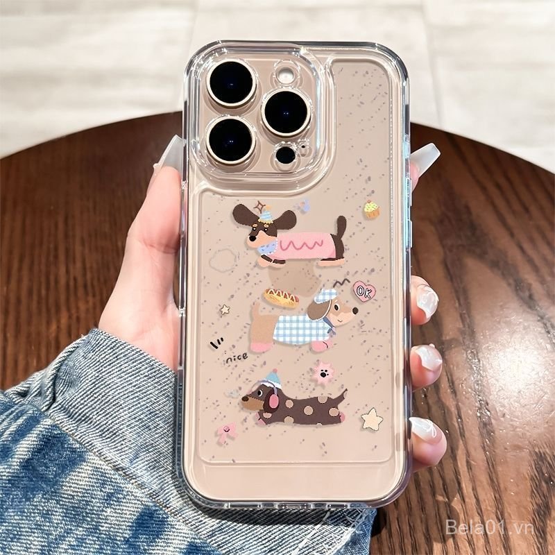 Ốp Điện Thoại Thích Hợp Cho iPhone Space Case Ba Xúc Xích Chó Thích Hợp Cho iPhone14 15promax Vỏ Điệ