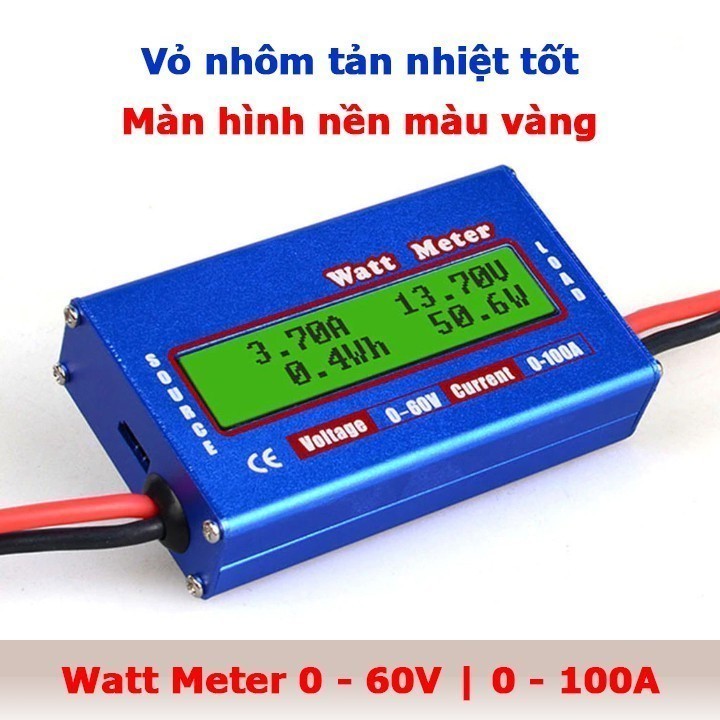 Máy đo dòng điện điện áp công suất 100A DC (WATT METTER)