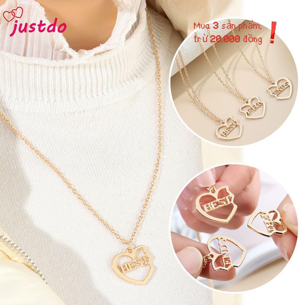JUSTODO 3 Cái / bộ Tình Yêu Cặp Đôi Vòng Cổ Người Bạn Thân Nhất Mật Ong Mặt Dây Chuyền Tưởng Niệm Tr