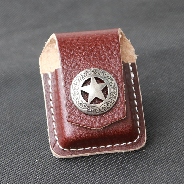 Zippo Lighter Leather Case Da thật Zhibao Light Case Vỏ bảo vệ Thắt lưng Huy hiệu Case Phụ kiện thủ 