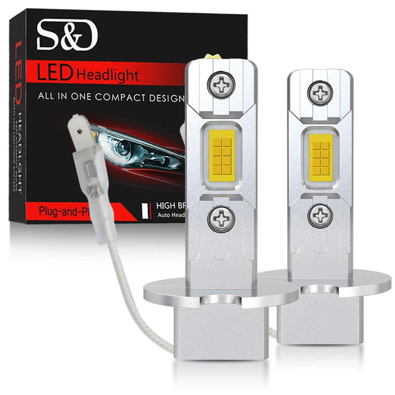 30000LM H1 Đèn Pha LED 100W Mini Canbus H3 Led Cho Ô Tô Đèn Pha Không Quạt Đèn Điốt Tự Động Đèn Sươn