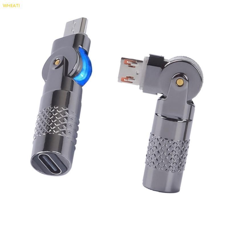 WHEELATI Type C USB sang Type C Bộ chuyển đổi góc phải USB Nhôm 90 độ cho máy ảnh