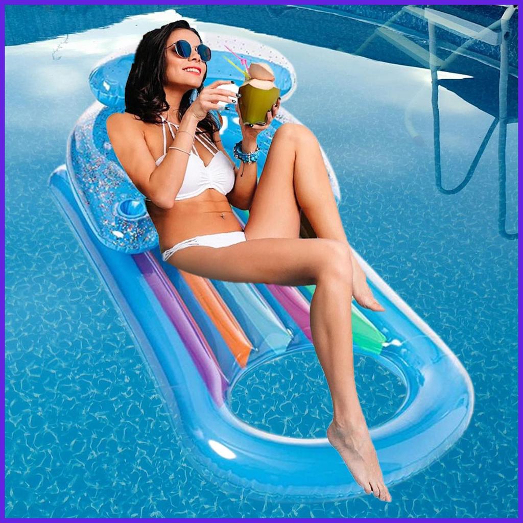 Bể Bơi Phao Bơm Nước Lounger Di Động Thoải Mái Phao Bơm Hơi Lounger Cho Cắm Trại antilkvn