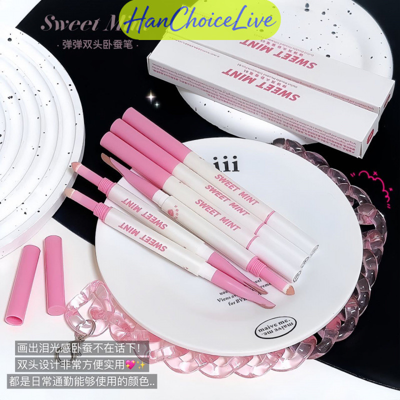 Sweetmint Elastic Double-Headed Lying Silkworm Pen Lying Silkworm Shadow + Highlighting Brightening 