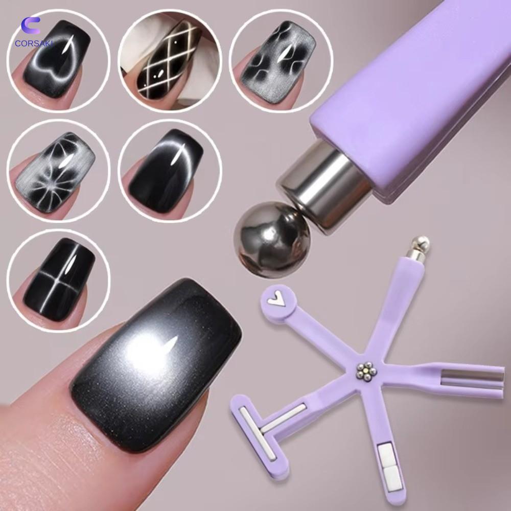 CORSAKI Cat Eye Nail Art Stick, Starfish 8 trong 1 Cat Eye Magnetic Nail Art Tool, DIY Moon Daisy Lo