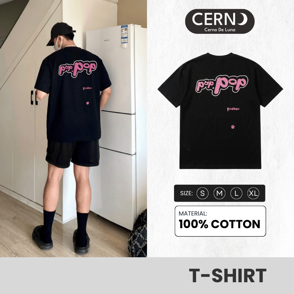 Áo Thun CERNO In Poppop Bublle Logo T-Shirts Nam Nữ Chất Liệu Cotton 100% 2 Chiều Cao Cấp Co Giãn Fo