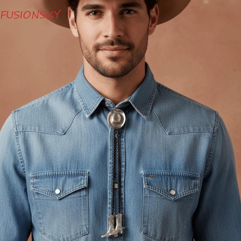 FusionSky Áo Sơ Mi Mặt Dây Chuyền Thiết Kế Retro, Phù Hợp Style Cowgirl Với Chi Tiết Cá Tính Từ Hợp 
