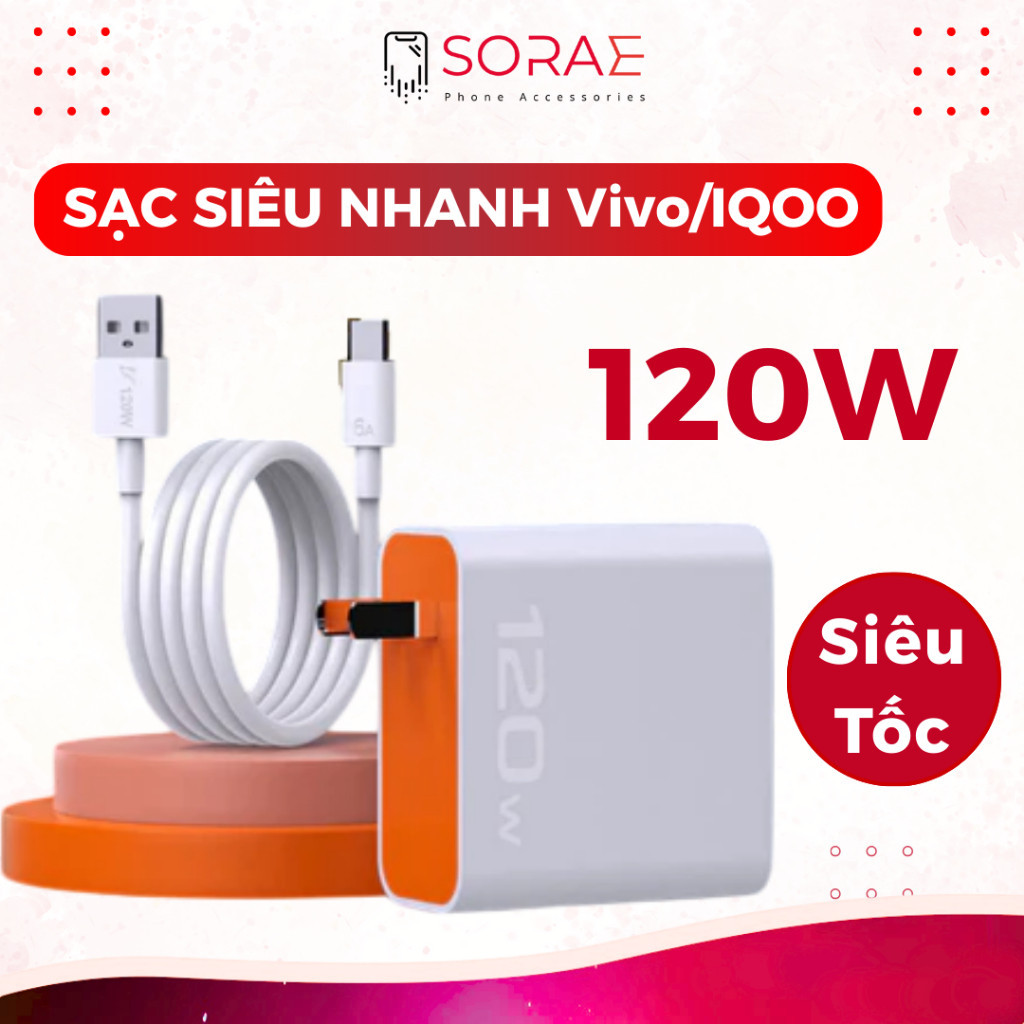BỘ SẠC NHANH 120W VIVO / IQOO USB – TYPE C SẠC SIÊU TỐC AN TOÀN TIỆN LỢI