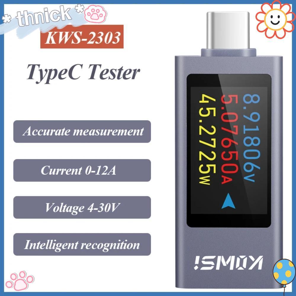 Máy kiểm tra đồng hồ đo nguồn THCK, Type-C DC 4-30V 0-12A Màn hình dòng điện và điện áp, KWS-2303C D