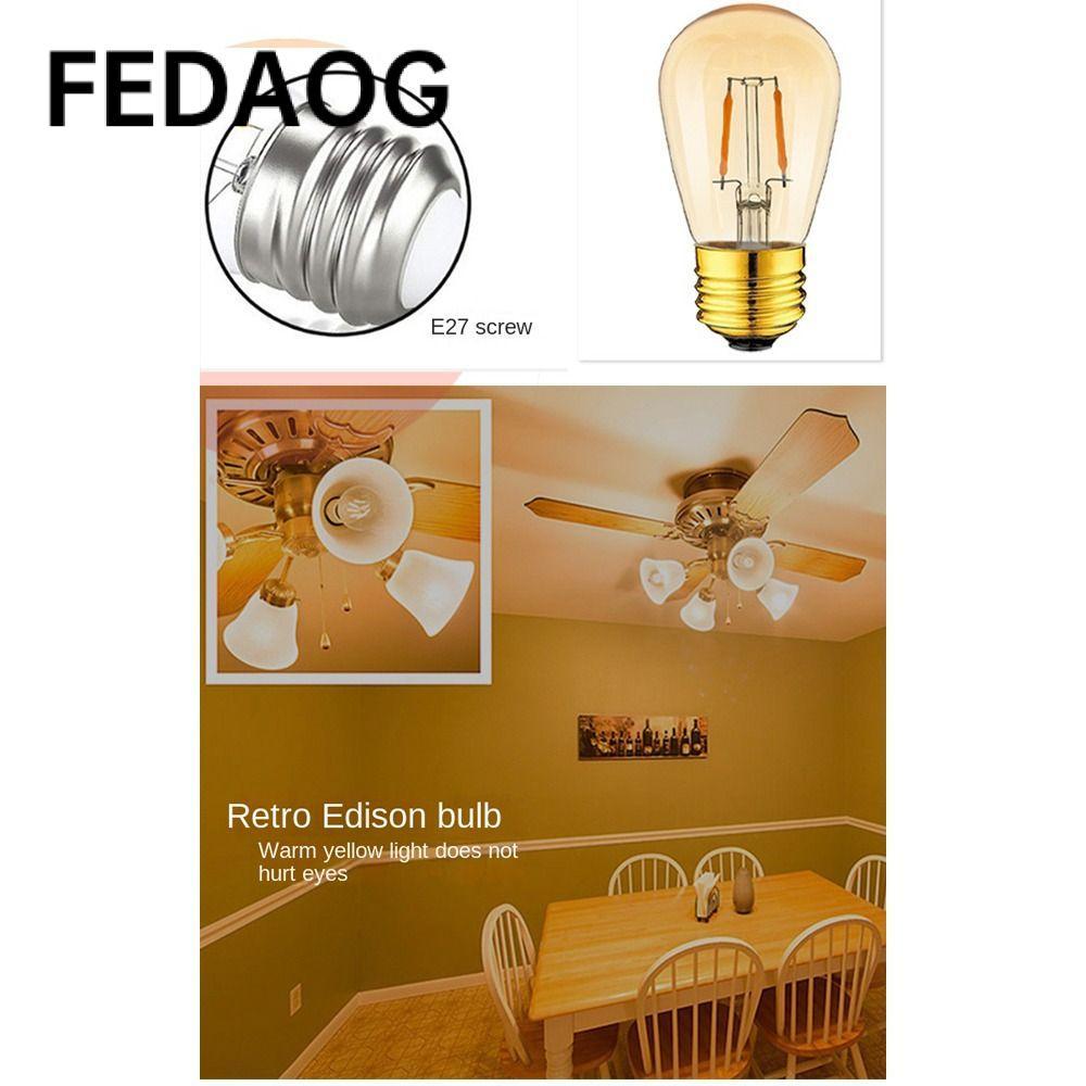 Bóng đèn pha lê FEDAOG, Bóng đèn LED sợi đốt 1W 2W ST45, Bóng đèn 27 màu trắng ấm nóng 2700K Đèn trắ