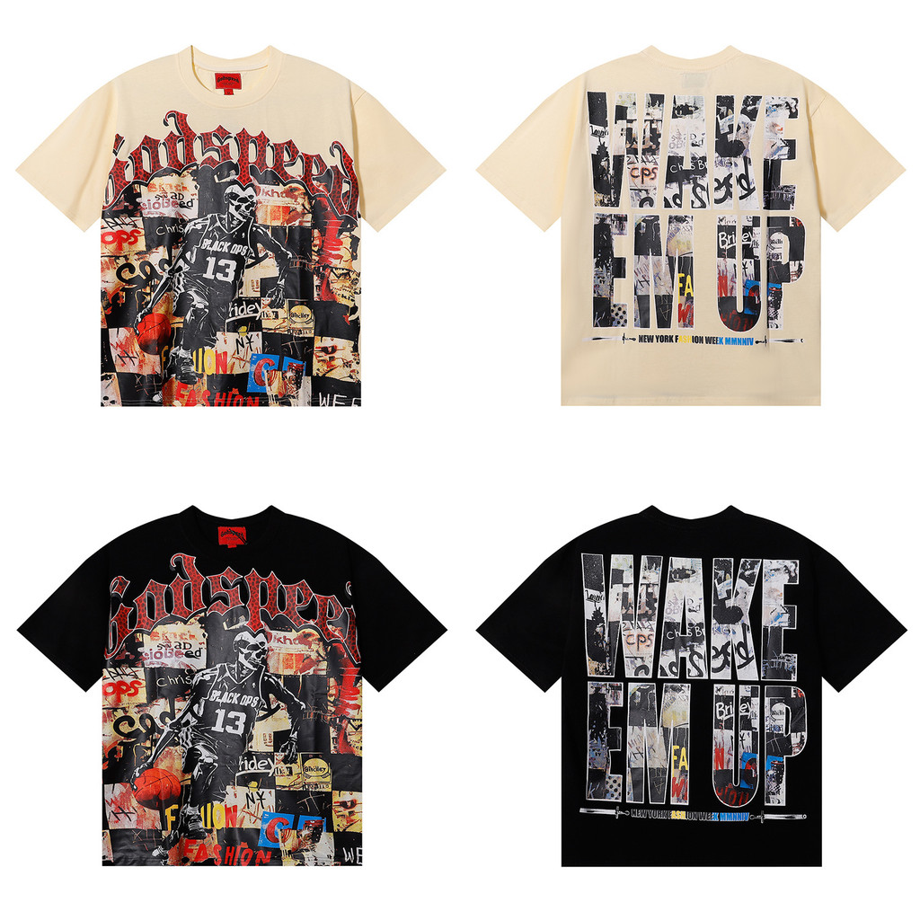 BPKF Godspeed Basketball13Top-quality athlete poster print double-yarn heavyweight crew neck short s