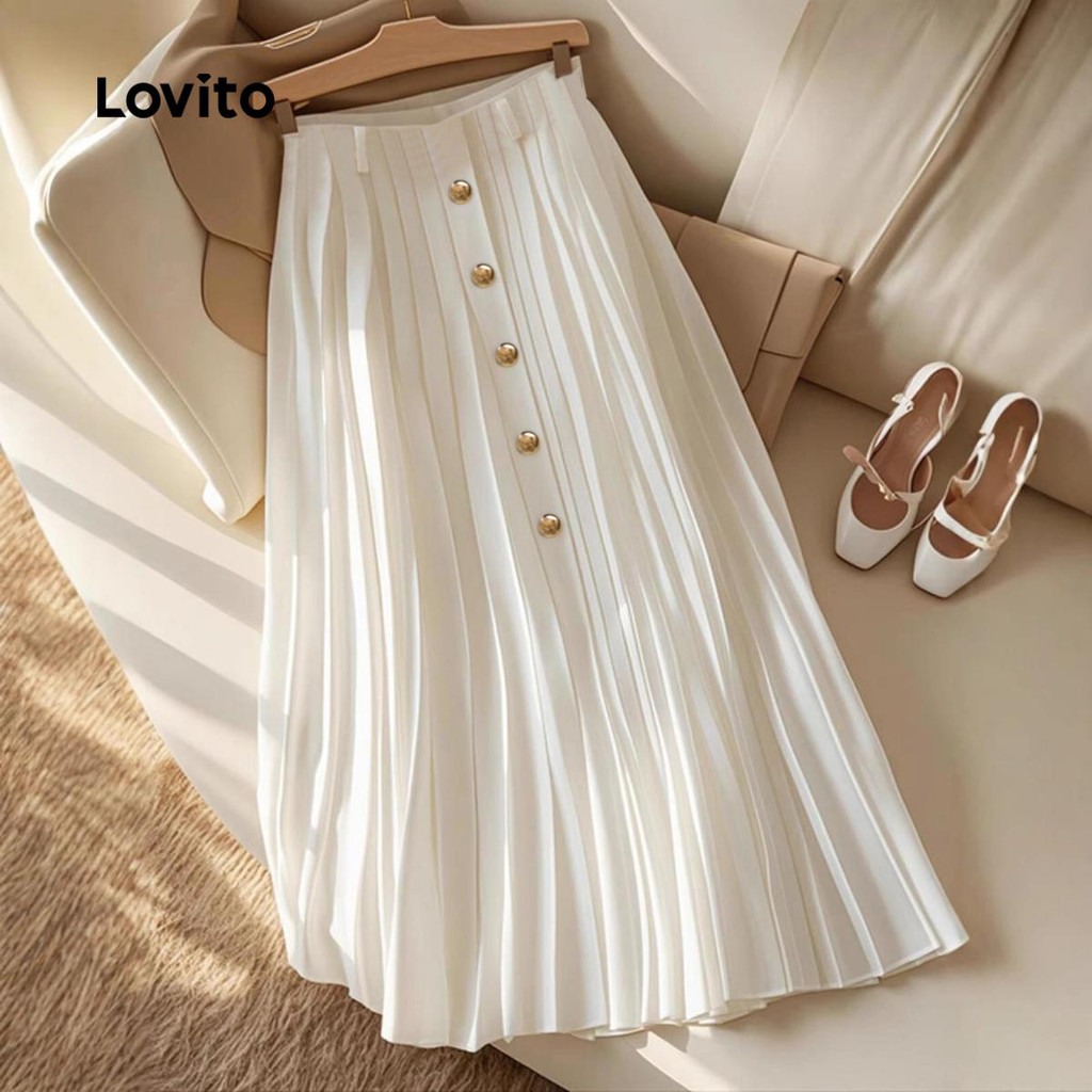 Váy nút trơn thanh lịch dành cho nữ LNL101641