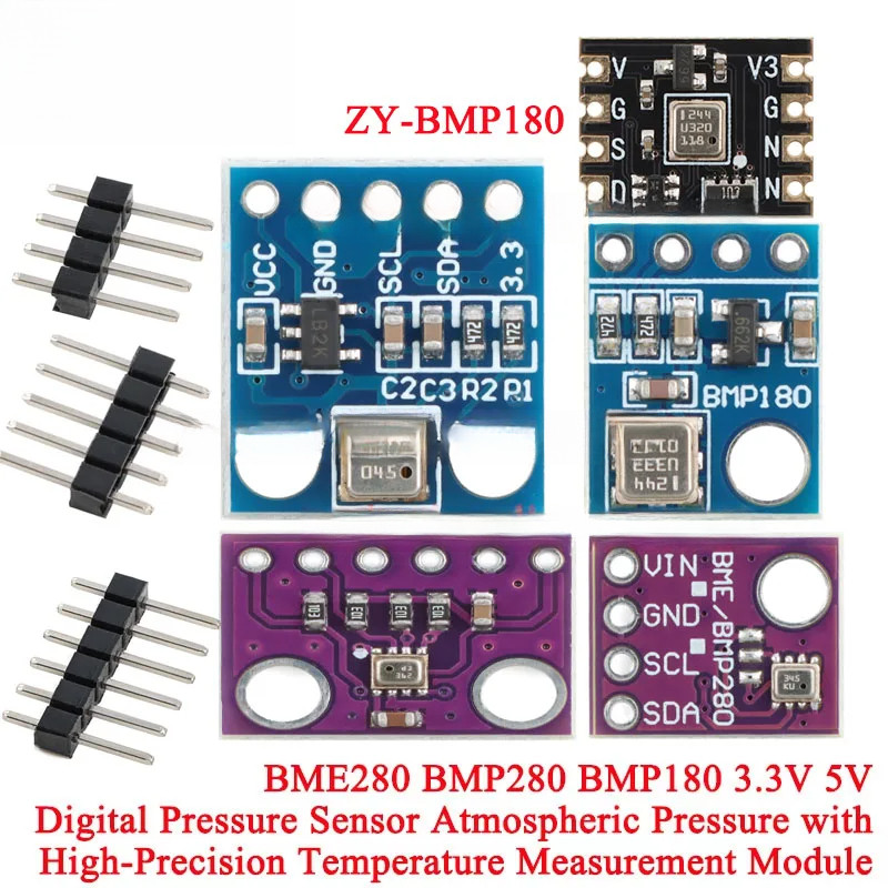 5-10 chiếc GY-BME280 BMP280 BMP180 5V 3.3V Nhiệt độ kỹ thuật số và Độ ẩm Mô-đun cảm biến áp suất khí