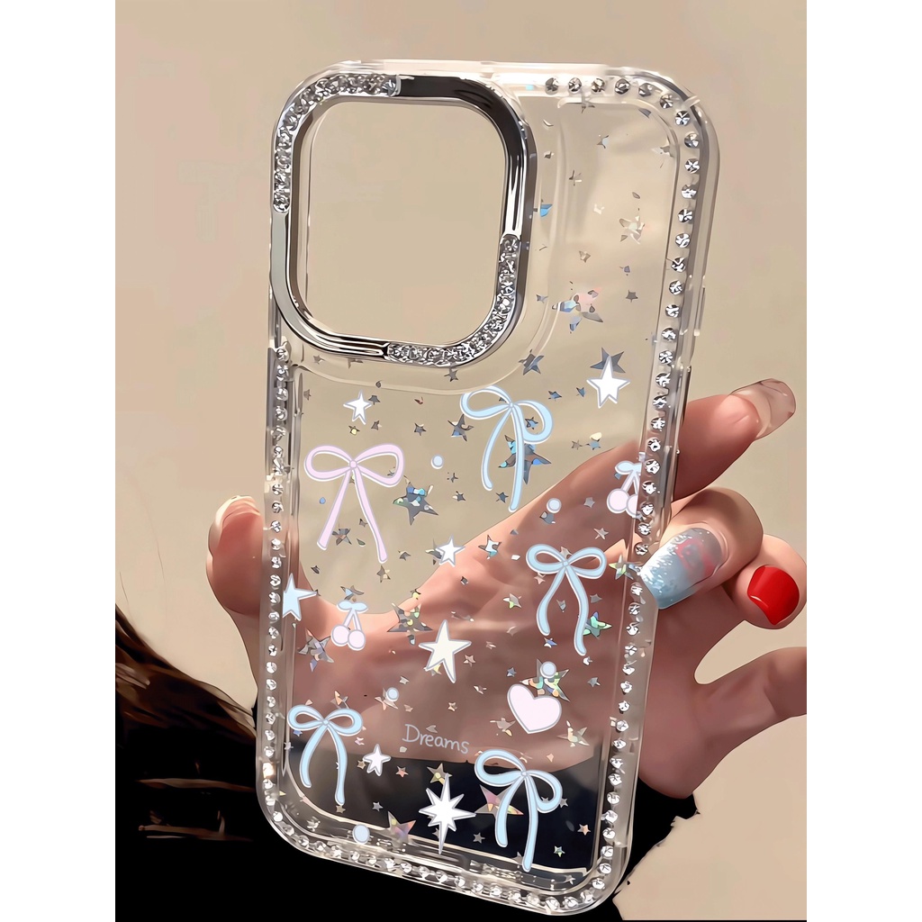 Nơ màu nhiều Đối với iPhone 17PROMAX/15Plus Flash Drill Case 16/14